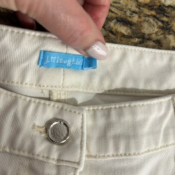 J. McLaughlin Slim Fit Mid Rise White Stretch Crop Jeans Size 12 - Picture 3 of 8